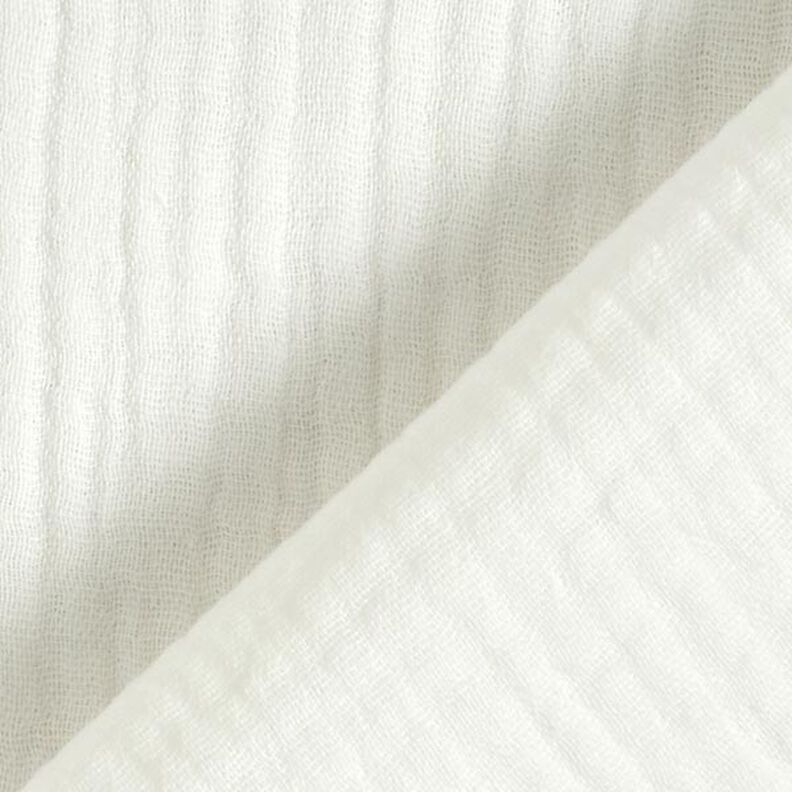 GOTS Mussola di cotone a tre strati – bianco lana,  image number 5