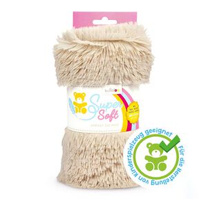 tessuto peluche a pelo lungo SHAGGY [1 M X 0,75 M | Flor: 20 MM] - beige chiaro  | Kullaloo, 