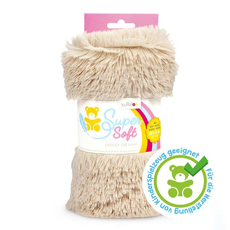 tessuto peluche a pelo lungo SHAGGY [1 M X 0,75 M | Flor: 20 MM] - beige chiaro  | Kullaloo,  image number 1