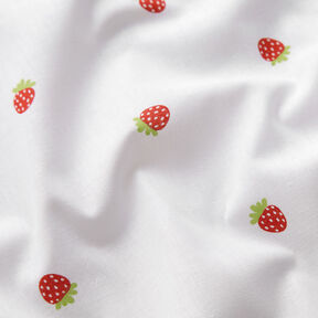 popeline di cotone Fragole dolci – bianco, 