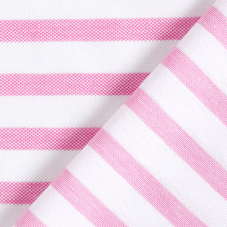 jersey piqué, righe – bianco/pink,  image number 4
