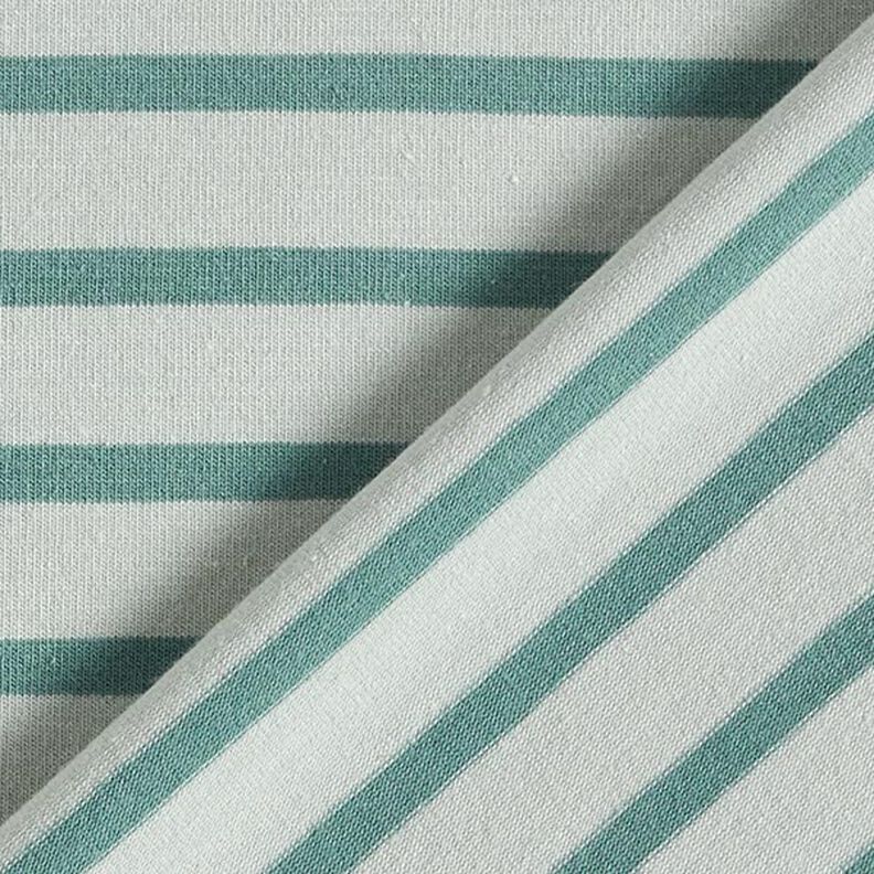 Jersey in cotone a righe strette e larghe – menta chiaro/menta piperita,  image number 4
