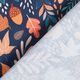 tessuto arredo mezzo panama fogliame autunnale – blu marino,  thumbnail number 4