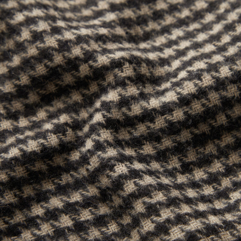 Tessuto per cappotti double face pied de poule/Tinta unita – grigio chiaro/nero,  image number 3