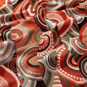 tessuto arredo gobelin Semicerchi astratti – terracotta/verde, 