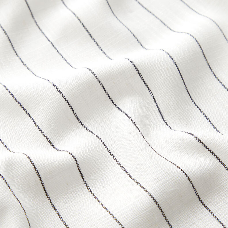 misto lino viscosa Gessato largo – bianco lana/nero,  image number 2