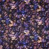 Tessuto di viscosa Fiori ad acquerello Cupro – nero/lilla bluastro,  thumbnail number 1