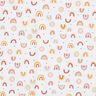 tessuto in cotone cretonne Piccoli arcobaleni – bianco/senape,  thumbnail number 1
