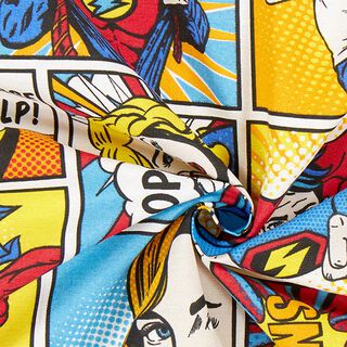 tessuto arredo ottomano eroi dei fumetti – bianco lana, 