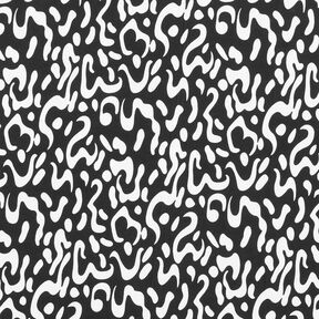Jersey di viscosa con fantasia leopardata astratta – nero/bianco, 