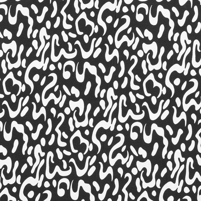 Jersey di viscosa con fantasia leopardata astratta – nero/bianco, image number 1