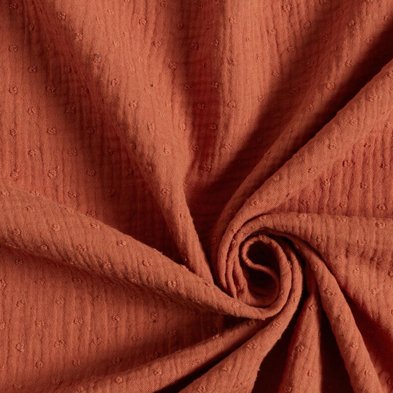 mussolina / tessuto doppio increspato dobby – terracotta, image number 3