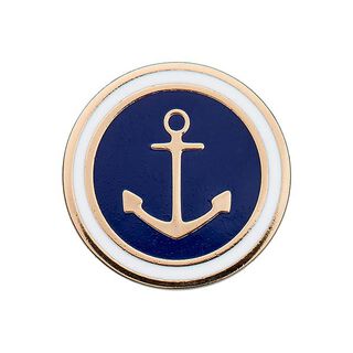 bottone in metallo occhiello ancora – blu marino/oro, 