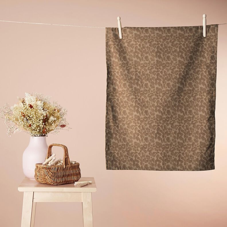 tessuto in spugna stretch leopardo  – marrone chiaro,  image number 7
