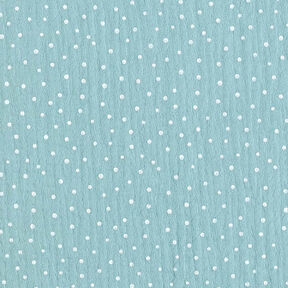mussolina / tessuto doppio increspato piccoli pois – blu colomba, 