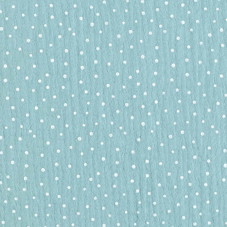 mussolina / tessuto doppio increspato piccoli pois – blu colomba,  image number 1