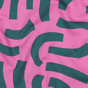 French terry Playful | Nerida Hansen – pink/petrolio, 