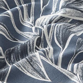 tessuto arredo tessuto canvas foglie esotiche stilizzate – blu acciaio | Resto 100cm, 