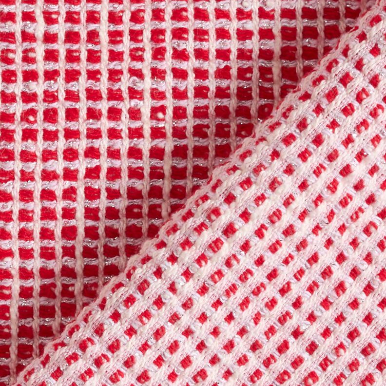 Struttura in misto cotone bouclé – rosso/bianco,  image number 4