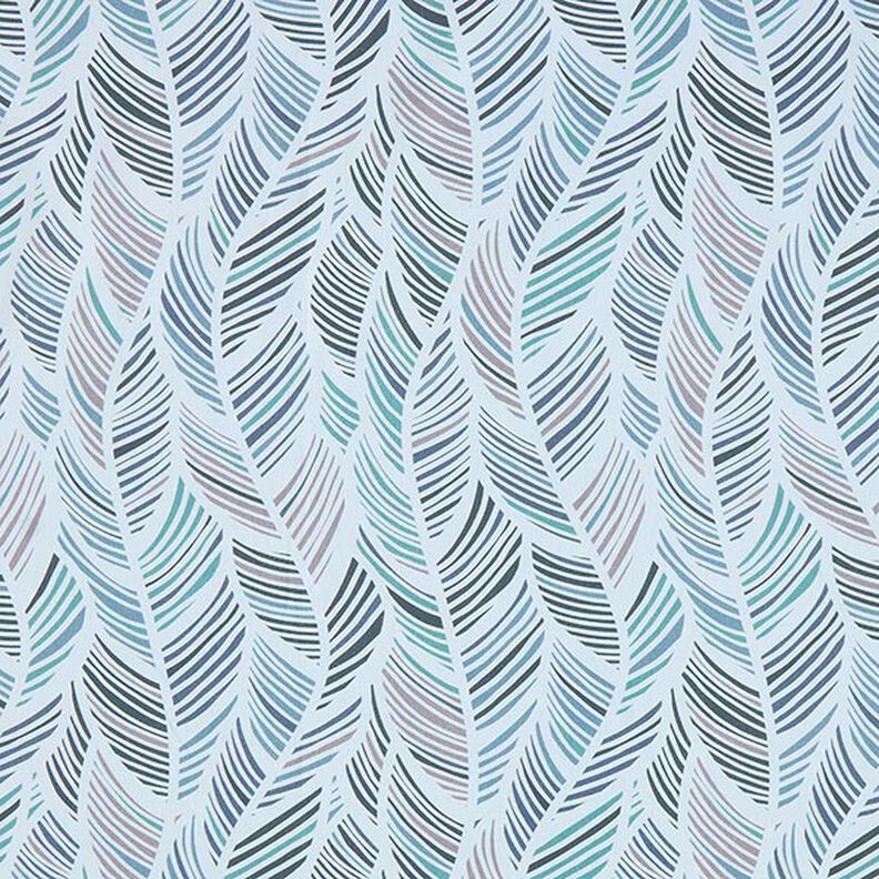 tessuto arredo mezzo panama motivo a foglie – blu,  image number 1