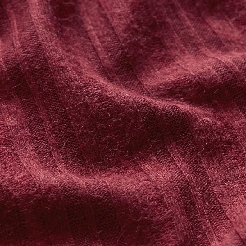 Maglia a coste in tinta unita – rosso Bordeaux,  image number 3