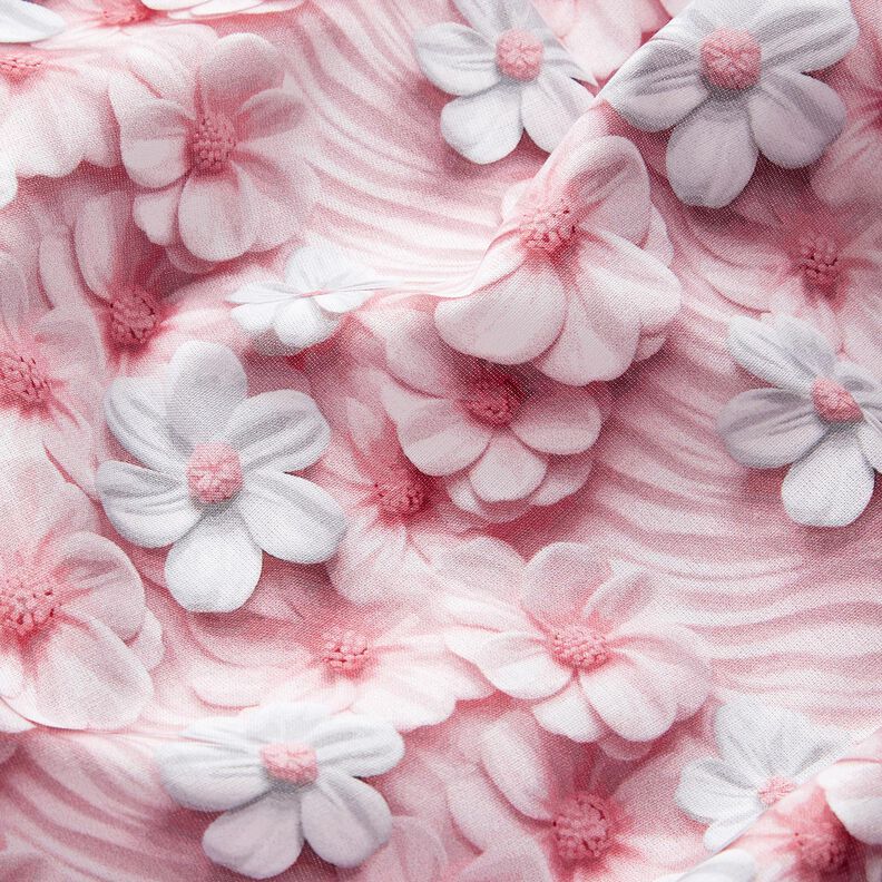 popeline di cotone Fiori di zucchero stampa digitale – rosa antico chiaro,  image number 2