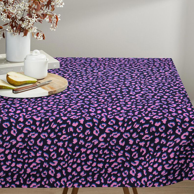 cotone rivestito Leopardo astratto | Poppy Fabrics – blu notte/pink,  image number 6