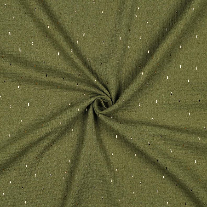 mussolina / tessuto doppio increspato rettangolo stampa laminata | Poppy Fabrics – pino/oro effetto,  image number 3