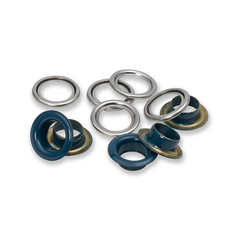 Occhielli con rondelle [20 pezzi | Ø 11 mm] | Prym – blu marino/argento effetto metallizzato,  image number 2