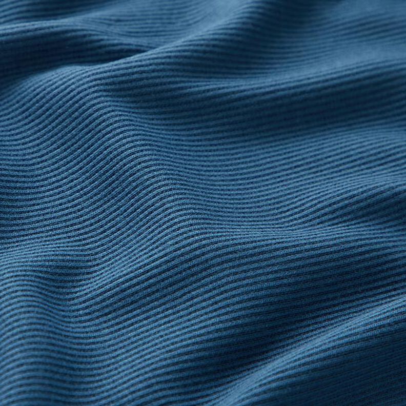 GOTS 2x2 tessuto per polsini | Tula – colore blu jeans,  image number 2