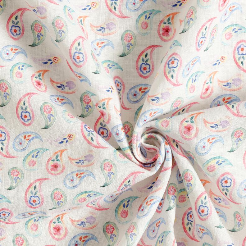 Paisley in misto lino – avorio/rosa,  image number 3