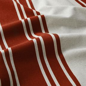 tessuto arredo panama Rigato – rosso carminio/grigio nebbia, 
