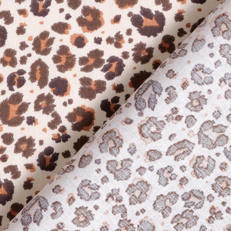 tessuto in cotone cretonne grandi macchie di leopardo – marrone medio/beige chiaro,  image number 4