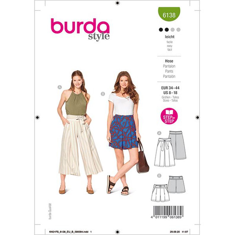 culotte / pantaloni | Burda 6138 | 34-44,  image number 1
