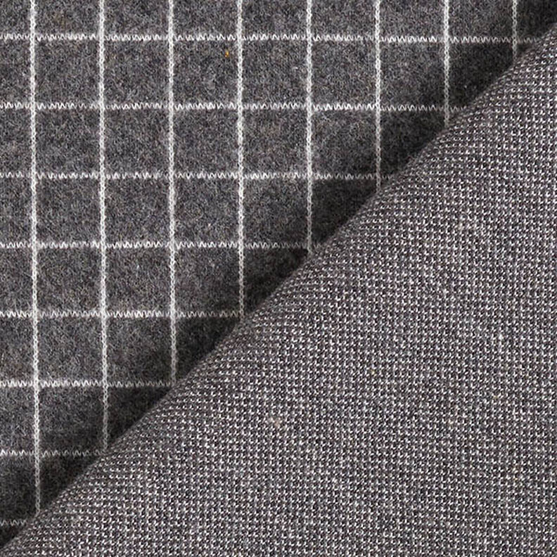 maglia jacquard garzata, quadri – grigio scuro,  image number 5