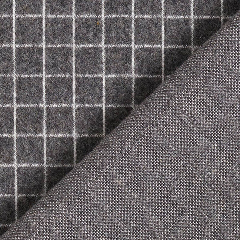 maglia jacquard garzata, quadri – grigio scuro, image number 5