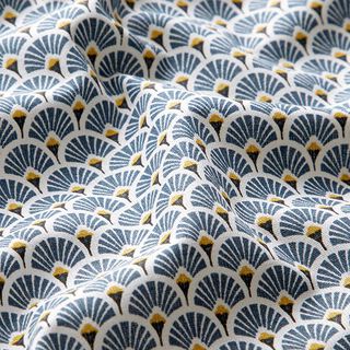 Cotone laminato Piccoli ventagli – colore blu jeans, 