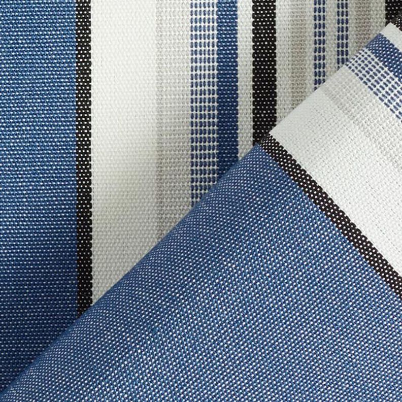 tessuto per tende da sole righe larghe e sottili – colore blu jeans/bianco,  image number 4