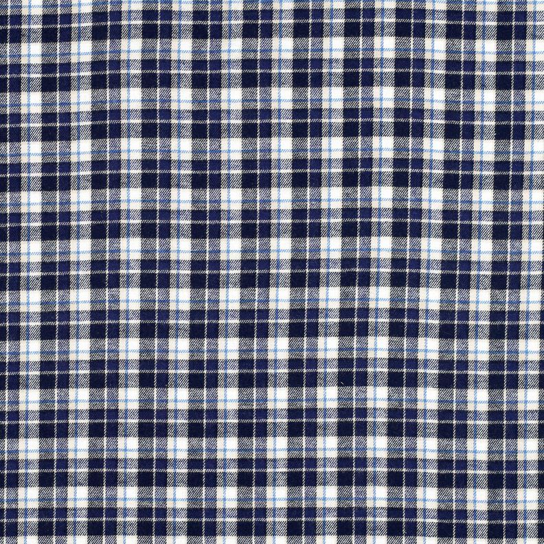 flanella di cotone piccolo quadro – blu marino/bianco lana,  image number 1