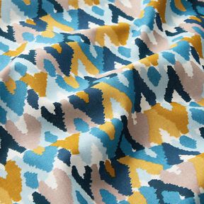 tessuto in cotone cretonne Stampa etnica – blu brillante/senape, 
