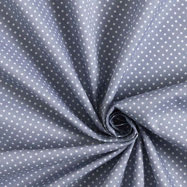 popeline di cotone Mini pois Polka – blu acciaio/bianco, image number 3