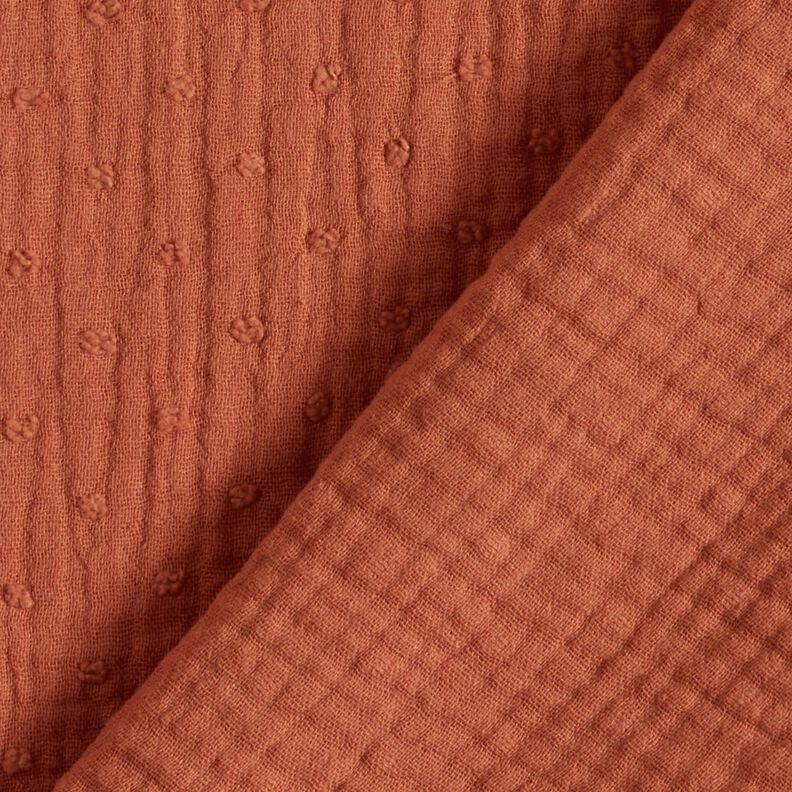 mussolina / tessuto doppio increspato dobby – terracotta, image number 4