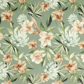 Magnolie in crepe satin con foglie di palma – canna palustre/beige, 