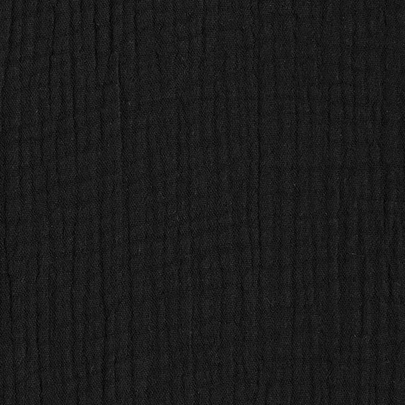 GOTS Mussola di cotone a tre strati – nero,  image number 4