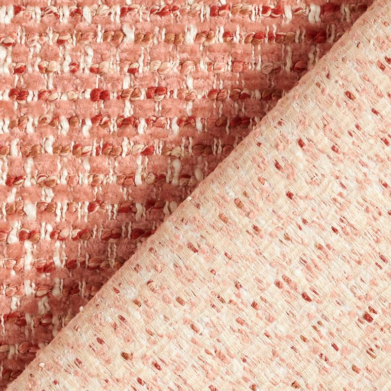 tessuto da tappezzeria Aspetto bouclé colorato – rosa anticato/crema, image number 3