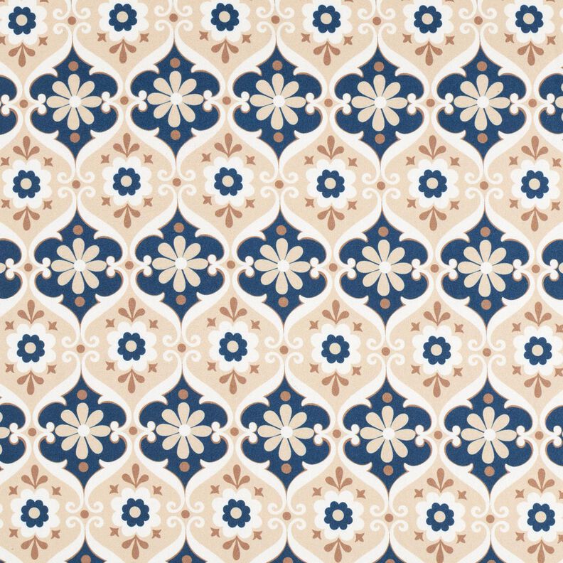 Jersey con ornamenti floreali – beige/blu marino,  image number 1