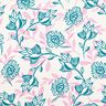 misto lino viscosa Fiori | Poppy Fabrics – avorio/turchese,  thumbnail number 1