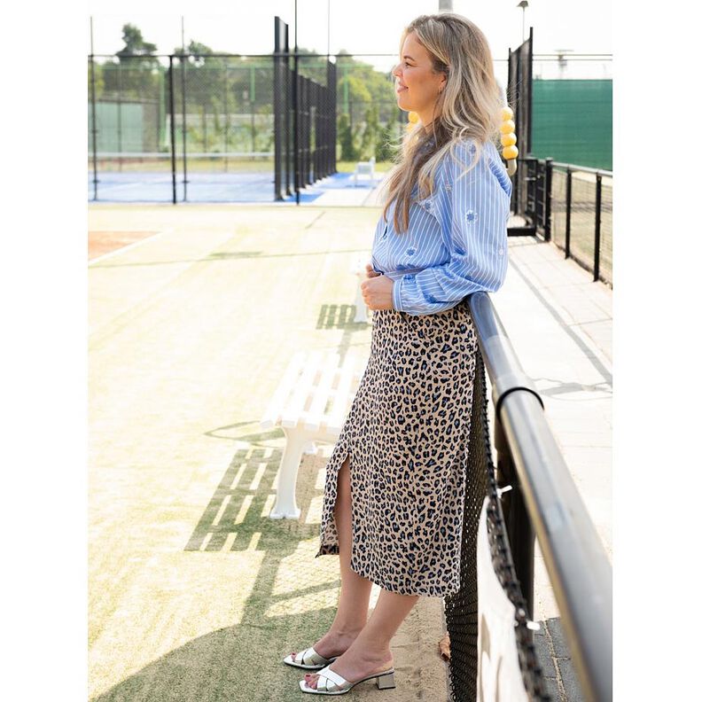 misto lino viscosa stampa leopardata | Poppy Fabrics &ndash; bianco lana/nero,  image number 6