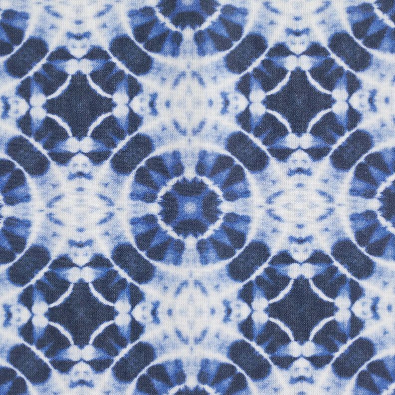 tessuto arredo tessuti canvas Cerchi batik – indaco/bianco, image number 5