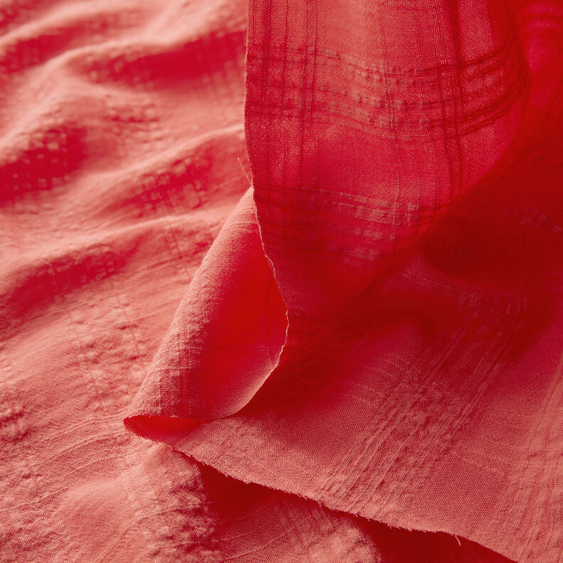 Tessuto Seersucker di misto cotone-viscosa – corallo,  image number 3